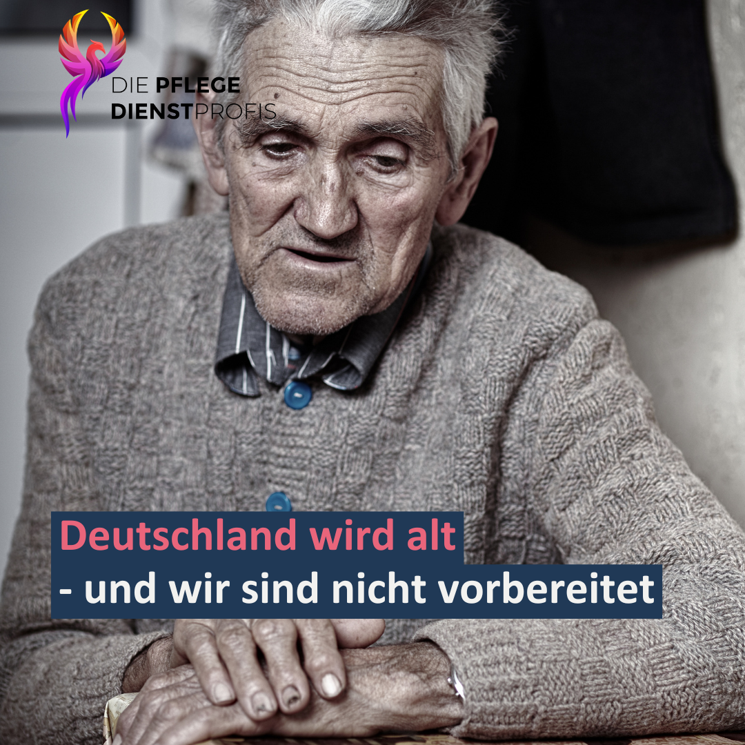 Das Bild zeigt einen alten Mann mit niedergeschlagenem Blick, symbolische Darstellung für Deutschland wird alt - und wir sind nicht vorbereitet